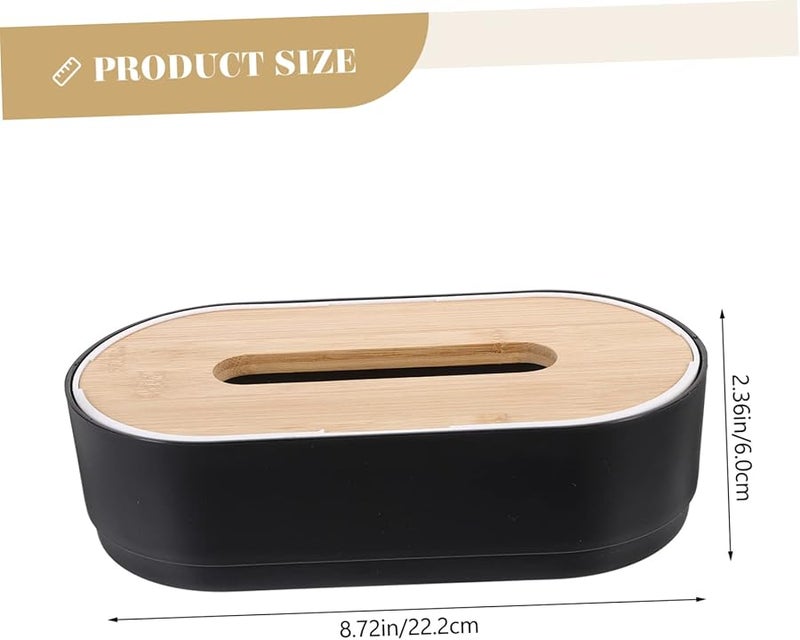 حامل صندوق المناديل الأسود تصميم ياباني بسيط لمنظم المناديل للمنزل والمكتب حاوية تخزين - Image 2